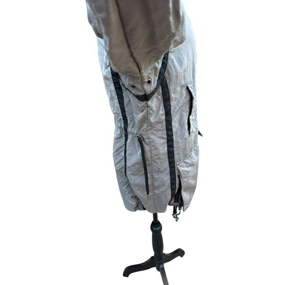 Seven 7 For All Mankind M Gray Quilted Nylon Jacket Plaid Lining Windbreaker - Picture 7 of 16